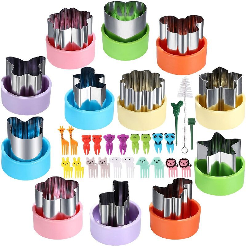 Kids Outdoor Mud Kitchen Accessories - Stainless Steel Vegetable Cutter Shapes Set