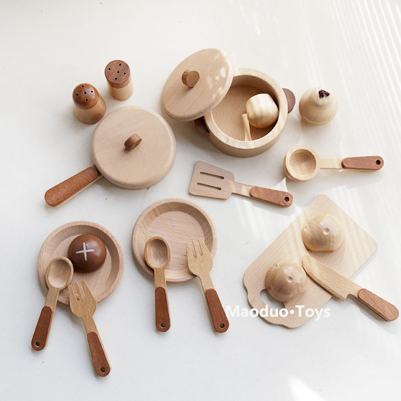 Kids Outdoor Mud Kitchen Accessories - Maoduo Toys Beech Wooden Kids Kitchen