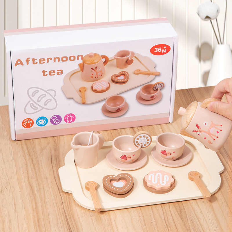 Afternoon Tea Set Wooden Toy P - Kids Outdoor Mud Kitchen Accessories review and price