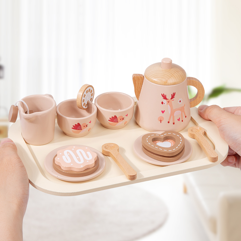 Afternoon Tea Set Wooden Toy P - Kids Outdoor Mud Kitchen Accessories review and price