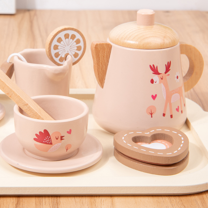 Afternoon Tea Set Wooden Toy P - Kids Outdoor Mud Kitchen Accessories review and price
