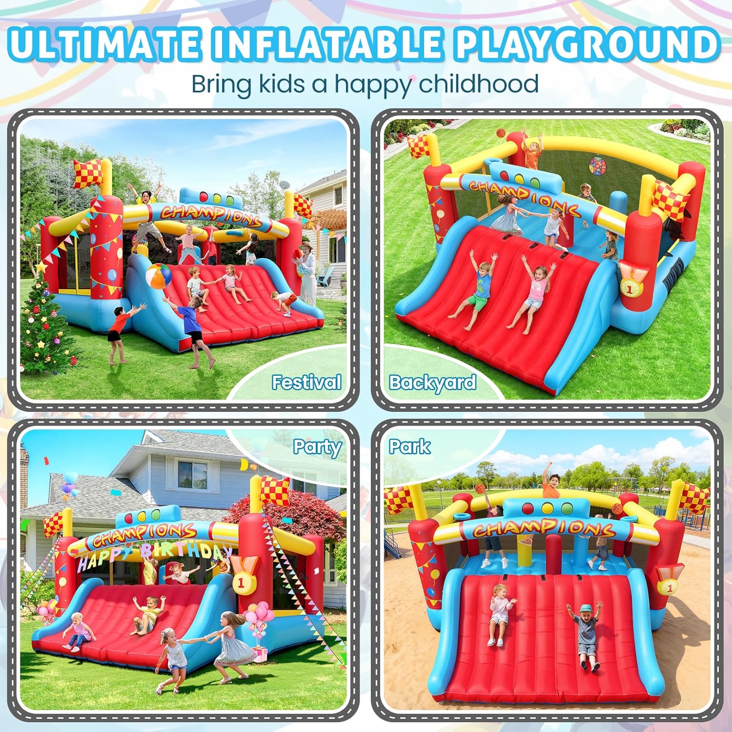 13FT Big Inflatable Bounce Hou - Kids Outdoor Games review and price
