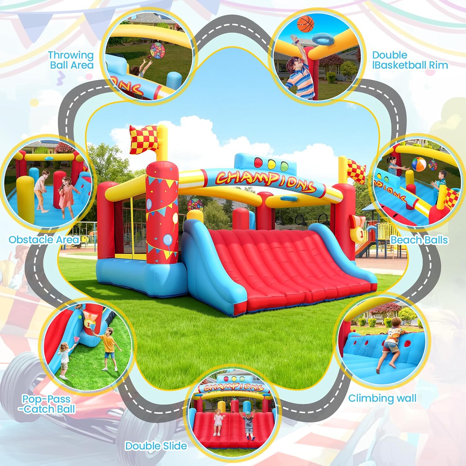 13FT Big Inflatable Bounce Hou - Kids Outdoor Games review and price