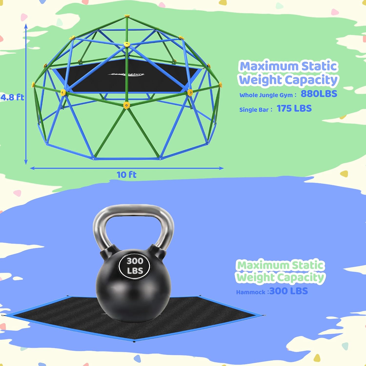 10FT Climbing Dome with Hammoc - Kids Outdoor Dome Climber review and price