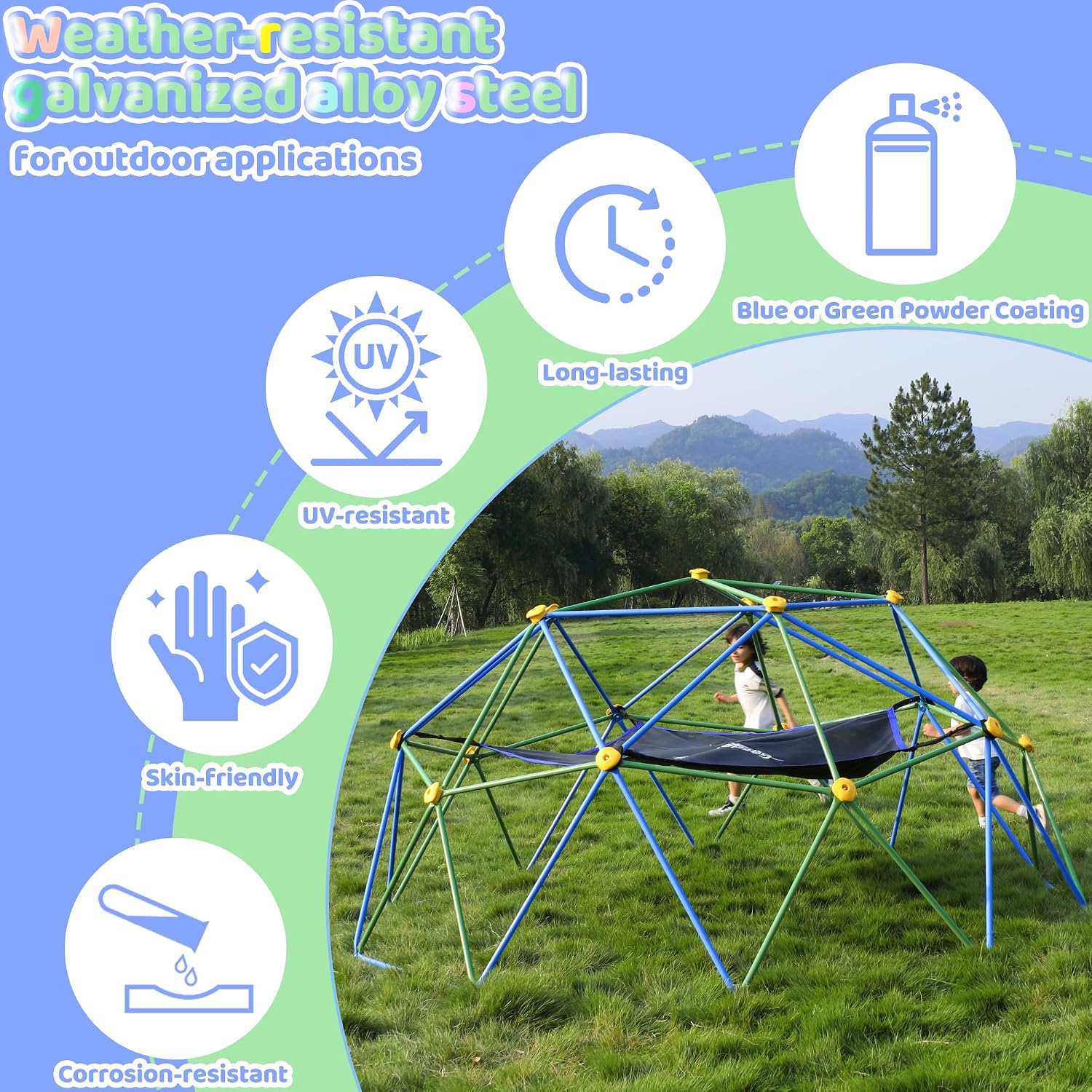 10FT Climbing Dome with Hammoc - Kids Outdoor Dome Climber review and price