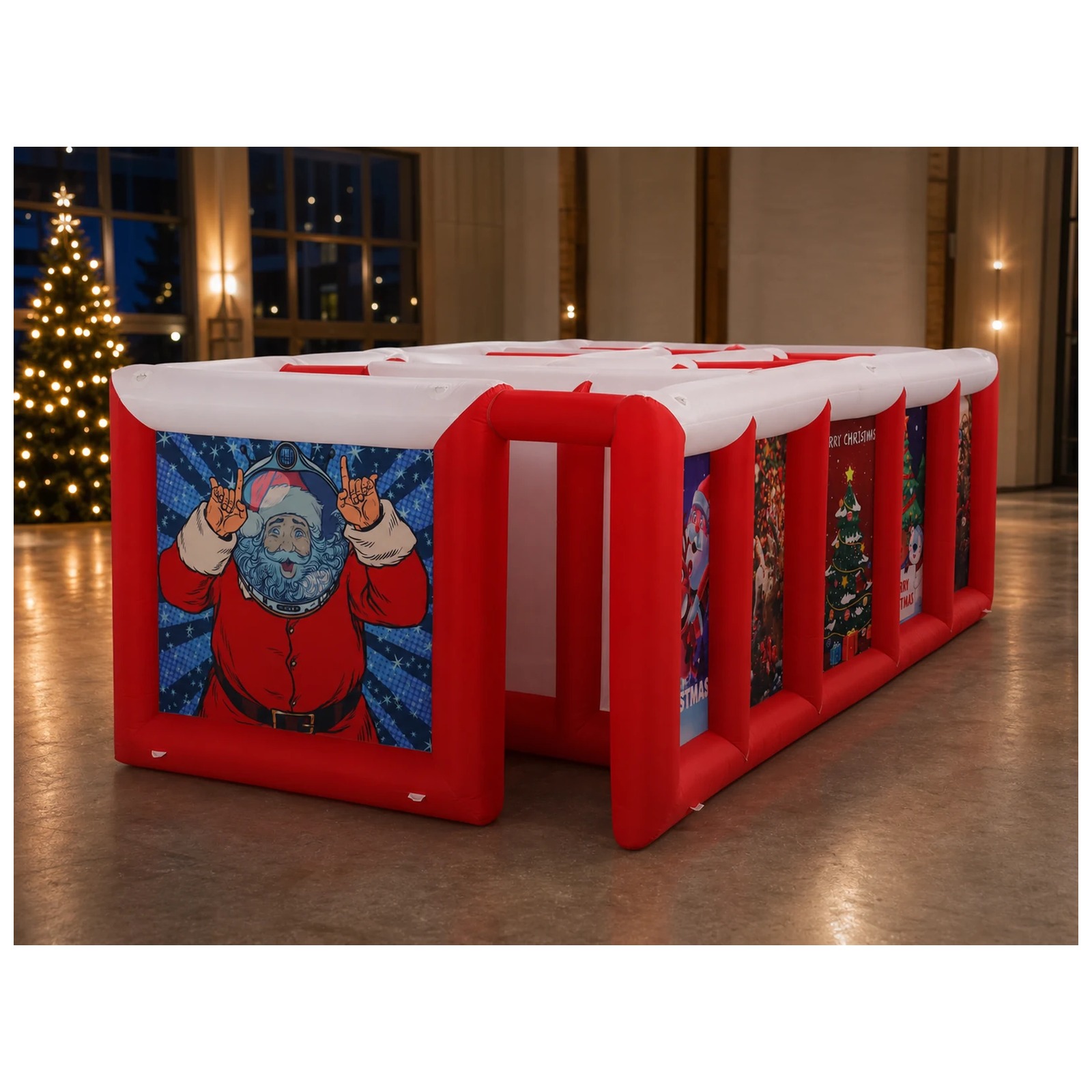 Large Red White Flat Roof Infl - Kids Outdoor Games review and price