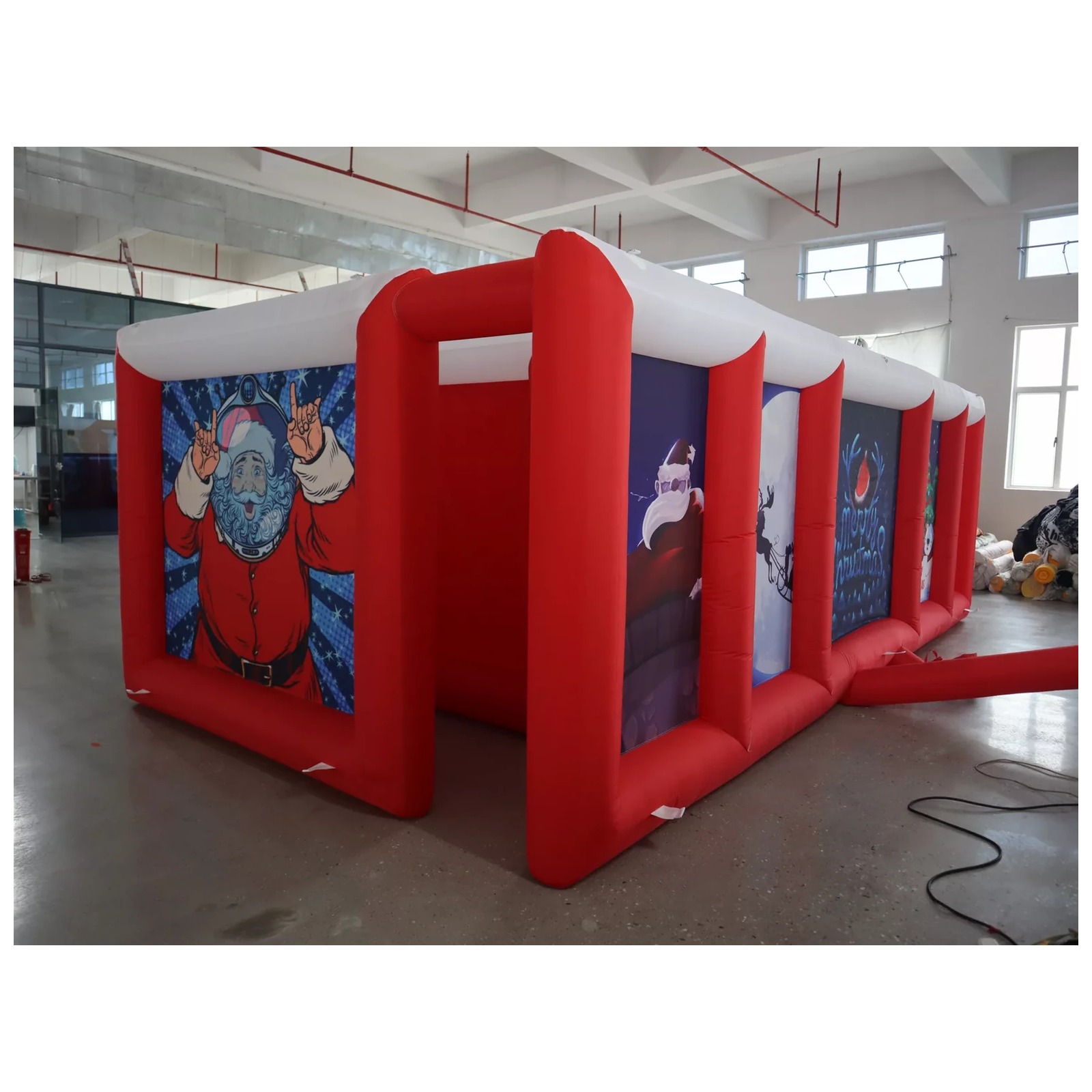 Large Red White Flat Roof Infl - Kids Outdoor Games review and price